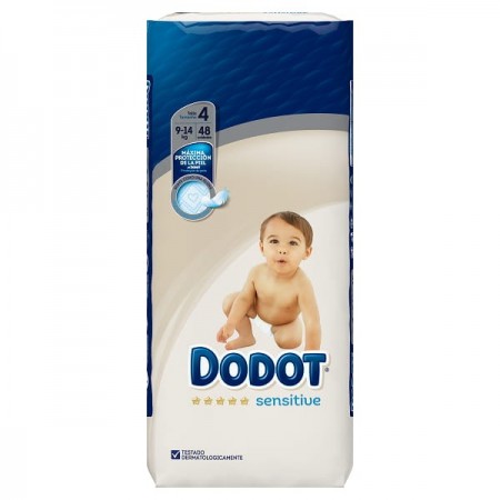 Dodot Pañales Bebé Sensitive Talla 4 (9-14 kg), 192 Pañales, Óptima  Protección de la Piel de Dodot, Pack Mensual : : Bebé