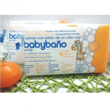 Esponjas con Jabón Pediátricas Desechables. Babybaño