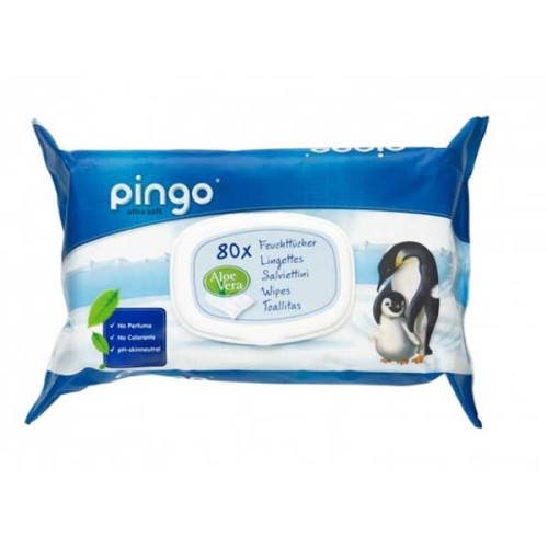 Toallitas Húmedas Ecológicas Pingo.  Paquete 80 Uds.