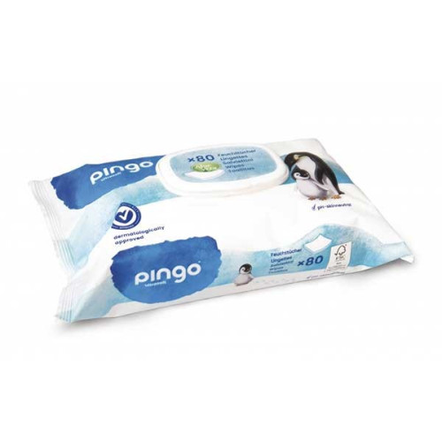 Toallitas Húmedas Ecológicas Pingo.  Paquete 80 Uds.