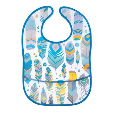 Babero impermeable con bolsillo “plumas”. Canpol Babies