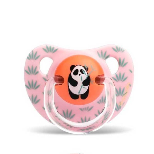 Chupete y broche Panda rosa 6 a 18 meses. Silicona. Suavinex
