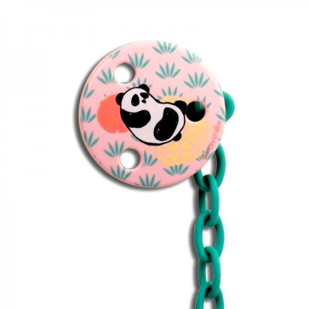 Chupete y broche Panda rosa 6 a 18 meses. Silicona. Suavinex