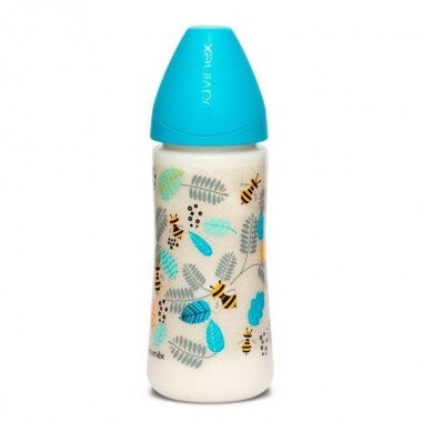 Biberón 360 ml. abejas azul. Suavinex