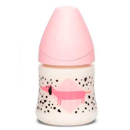 Biberón 150 ml. flujo lento (látex) mariposas. Suavinex