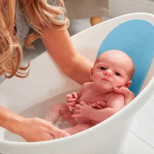 Bañera Blanca Respaldo Gris.  Shnuggle