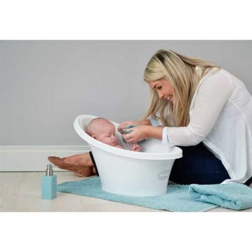 Bañera Blanca Respaldo Gris.  Shnuggle