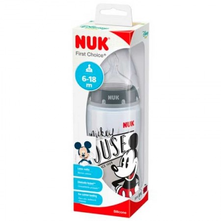 Biberon First choice Mickel Mouse (6-18) 300ml.Nuk