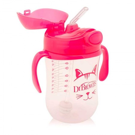 Vaso con pajita y asas. 270 ml . DrBrown´s