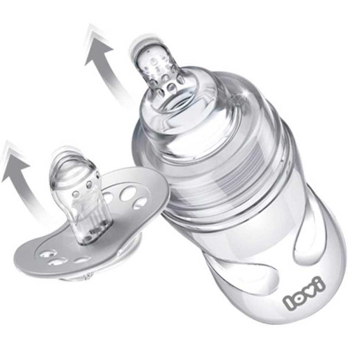 Biberón Tetina dinámico + chupete 250 ml . Lovi