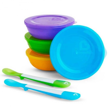 Pack cuencos con tapas y cucharas 10 piezas ....