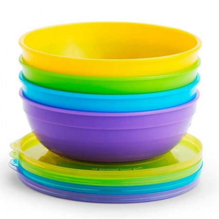 Pack cuencos con tapas y cucharas 10 piezas ....