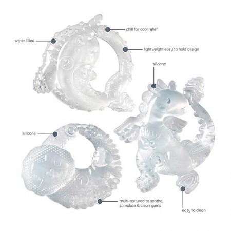 Pack 3 Mordedores transparente. Infantino
