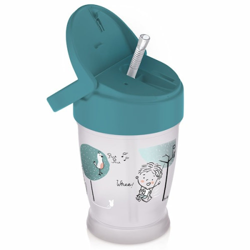 Vaso con Pajita Click&Go Lovely Boy 250ml. LOVI