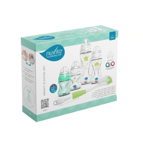 Set de Regalo Biberones de Iniciación Verde. Nuvita