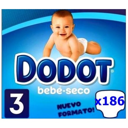 DODOT Pañal Infantil Sensitive Talla 3 Plus (7 - 11 kg) 60 uds