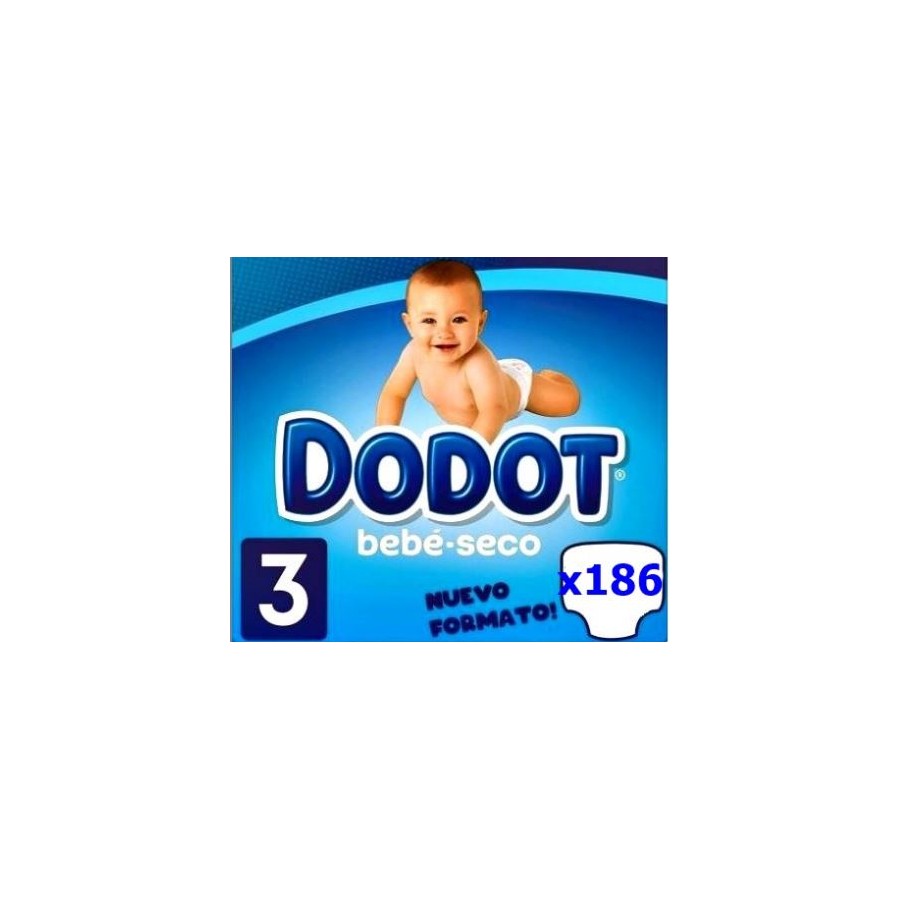 Pañales Dodot bebé seco talla 3+ de 66 unidades – Encajados