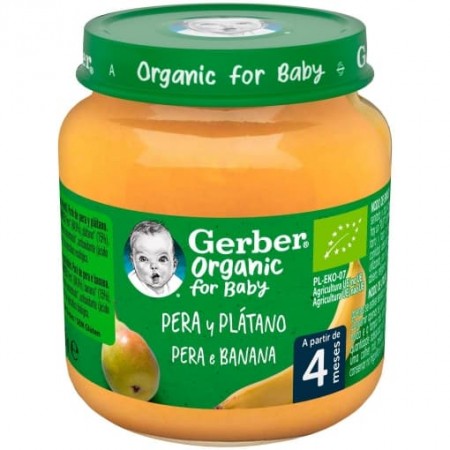 Gerber Potito Organic Pera y Plátano 125g. Nestlé