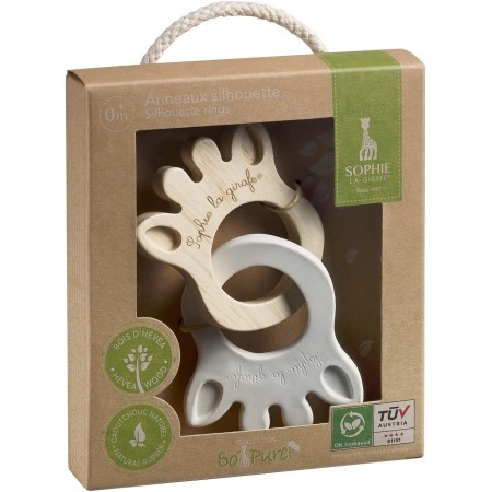 Mordedor anillo silueta caucho&madera. Sophie...