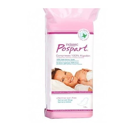 Compresa tocológicas postparto algodón con alas...