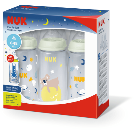 NUK biberón First Choice+ Flow Control | 6-18 meses | Control de  temperatura | Chupete de silicona | Válvula anticólico | Libre BPA | 360 ml  | Rosa 