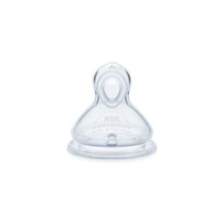 NUK First Choice+ Flow Control - Juego de 2 tetinas para biberones (6 a 18  meses, válvula anticólicos, sin BPA) : : Bebé
