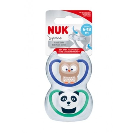 Chupetes SPACE Silicona T2 6-18m (2ud) NUK