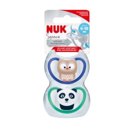 Chupetes SPACE Silicona T2 6-18m (2ud) NUK