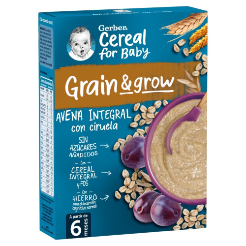 Gerber Papilla Avena Integral con Ciruela 250g. Nestlé