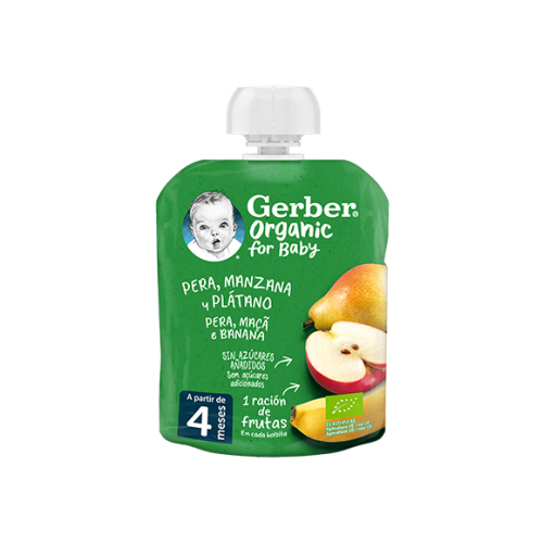 Bolsita Organic fresa plátano 90g . Gerber