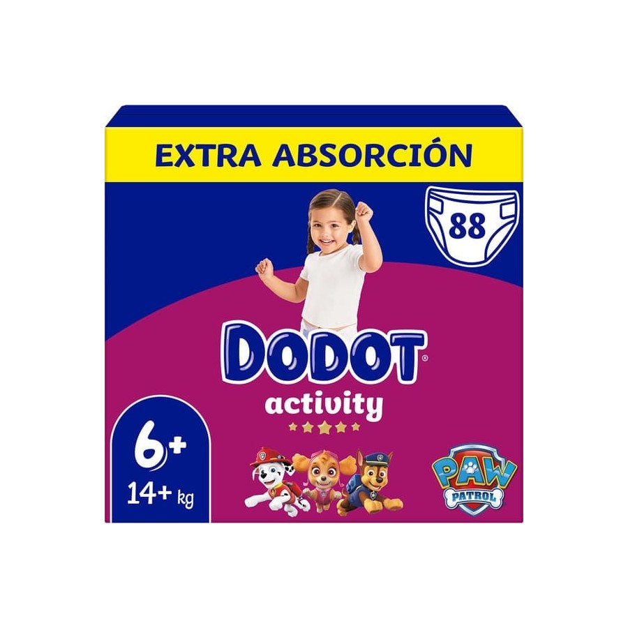 Dodot Activity Extra Talla 6+ (Plus) - Box 88 Unidades.