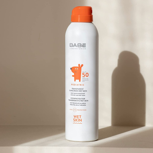 Fotoprotector Pediatric SPF 50+ wet skin alta protección 200ml. Babé