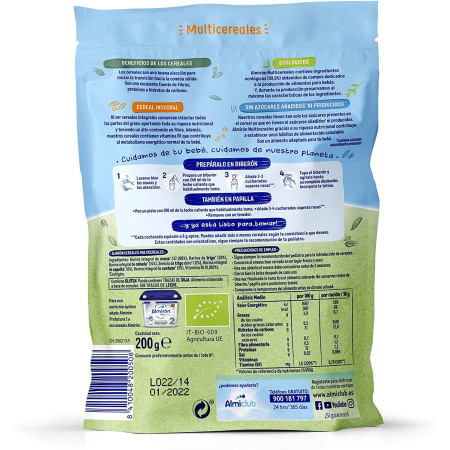 Papilla multicereales ecológicos 200gr. Almirón