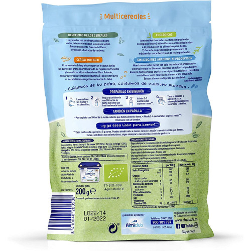 Papilla multicereales ecológicos 200gr. Almirón