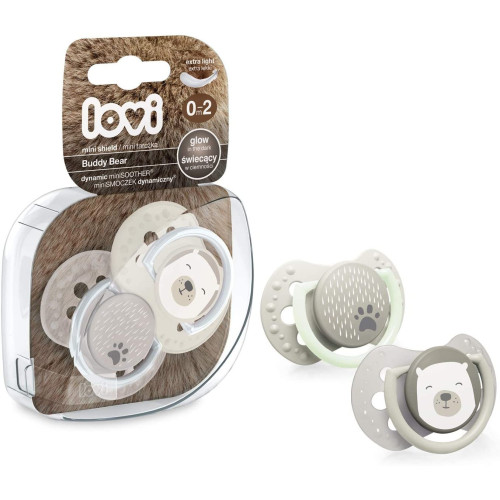 Chupetes dinámicos Mini Buddy Bear (2ud). Lovi