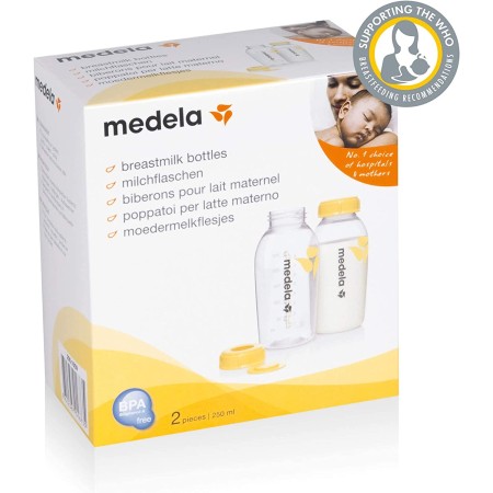 Pack de 2 Biberones leche materna 250 ml. Medela