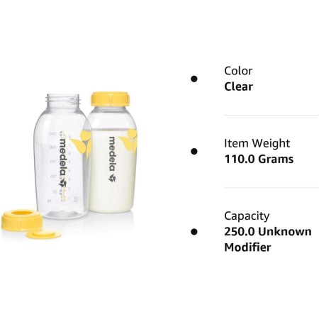 Pack de 2 Biberones leche materna 250 ml. Medela