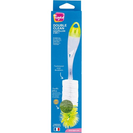 Cepillo limpia biberón y tetinas  2 en 1 fibras...