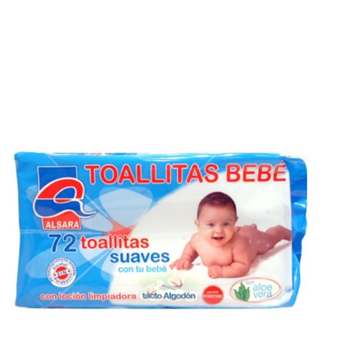 Toallitas suaves bebé 72ud. Alsara