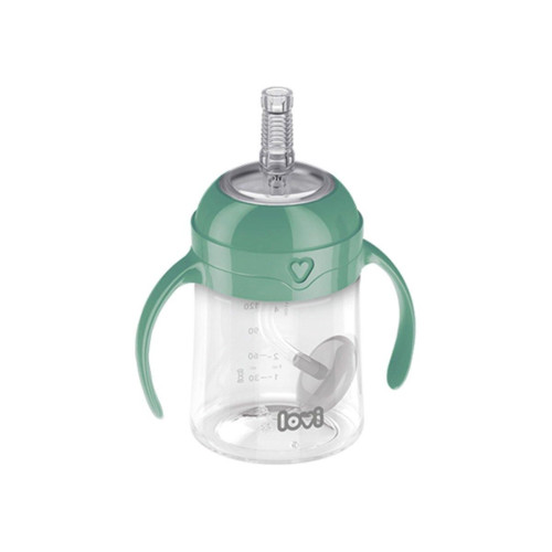 Primera taza con pajita lastrada y asas 150ml. Lovi