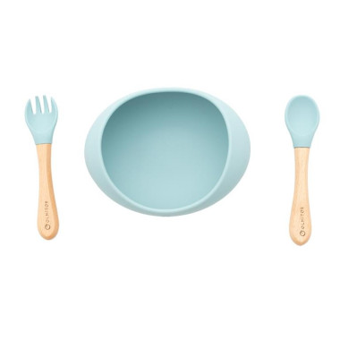Vajilla Silicona Olmitos 3 Piezas Bebé Bol + Cuchara + Tenedor Antideslizante