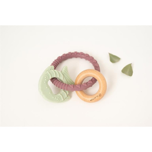 Mordedor sensorial Pez silicona y haya. Olmitos