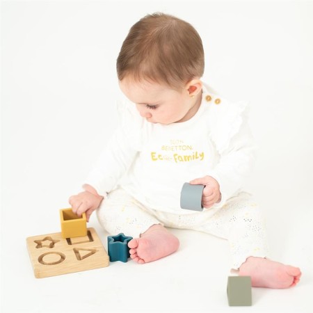 Puzzle madera bambú y figuras de silicona. Olmitos