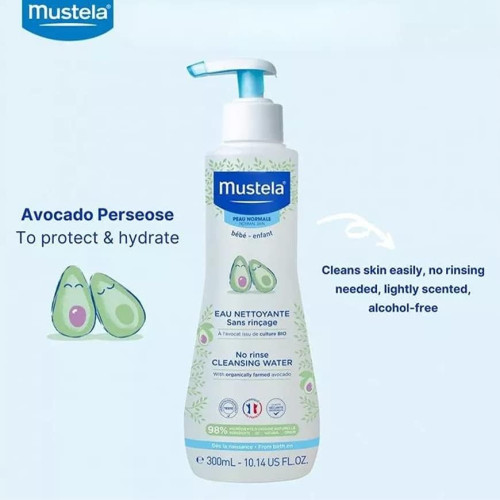 Agua Limpiadora sin aclarado 300 ml.  Mustela