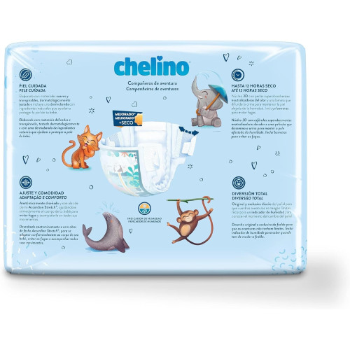 Pañal Chelino Talla 4 (9-15 Kg). Gateo 34 Ud.