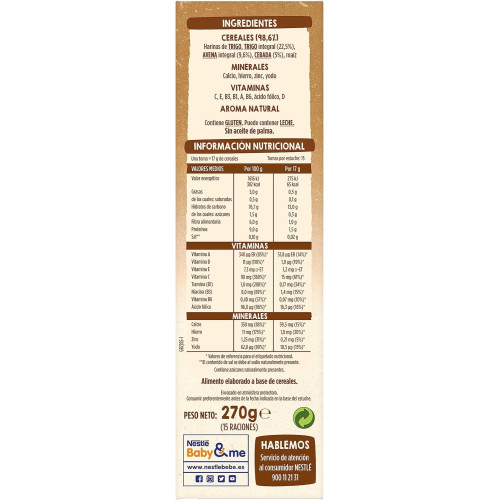 Papilla 8 cereales con frutas 500gr. Nestle