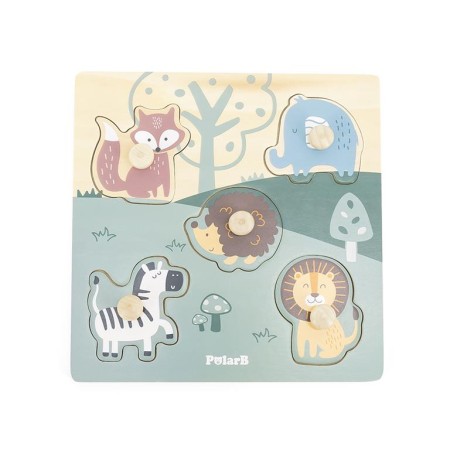 Juquete de madera puzzle de animales. PolarB