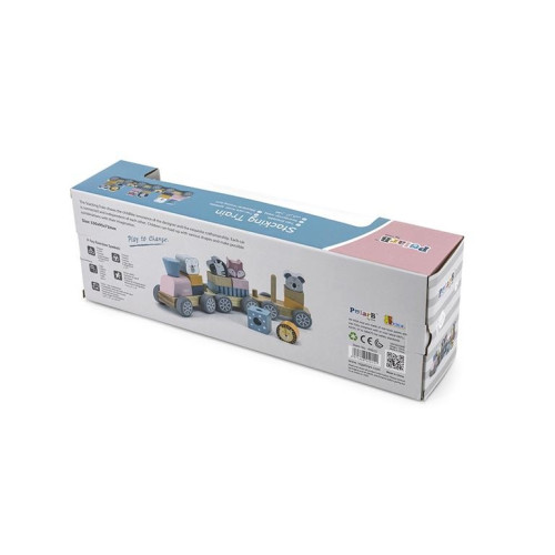 Juguete de madera tren de vagones con enganche. PolarB