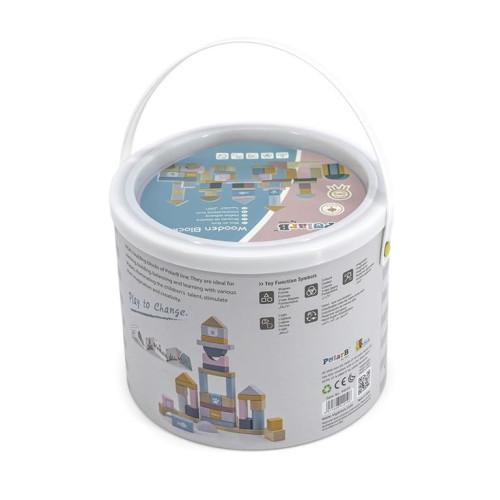 Juguete de madera cubo de 60 piezas. PolarB