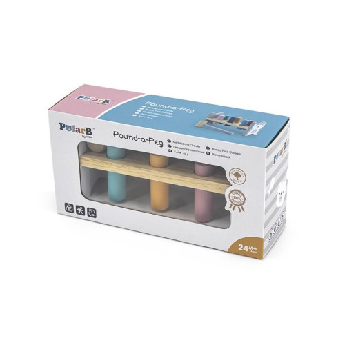 Juguete de madera banco con martillo. PolarB